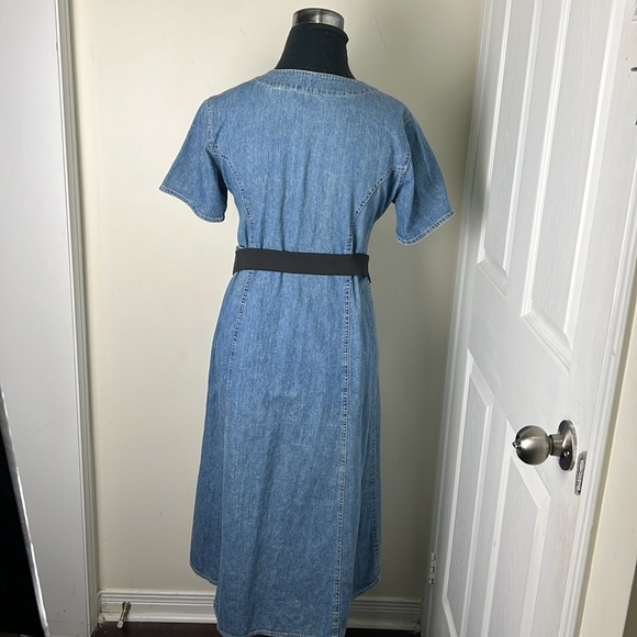 Vintage Denim Button Down Jeans Dress Size Small - Picture 13 of 16